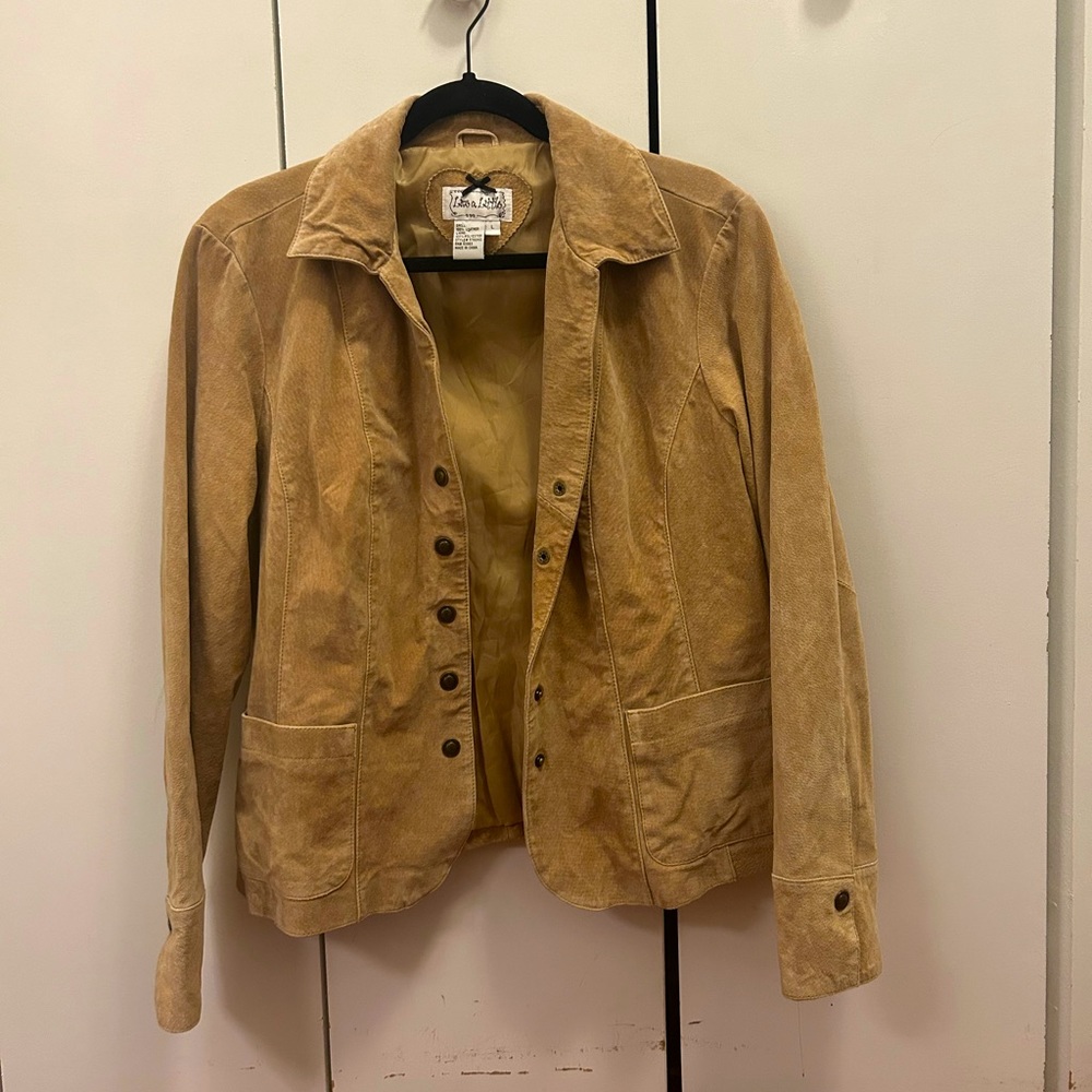 90s brown suede jacket